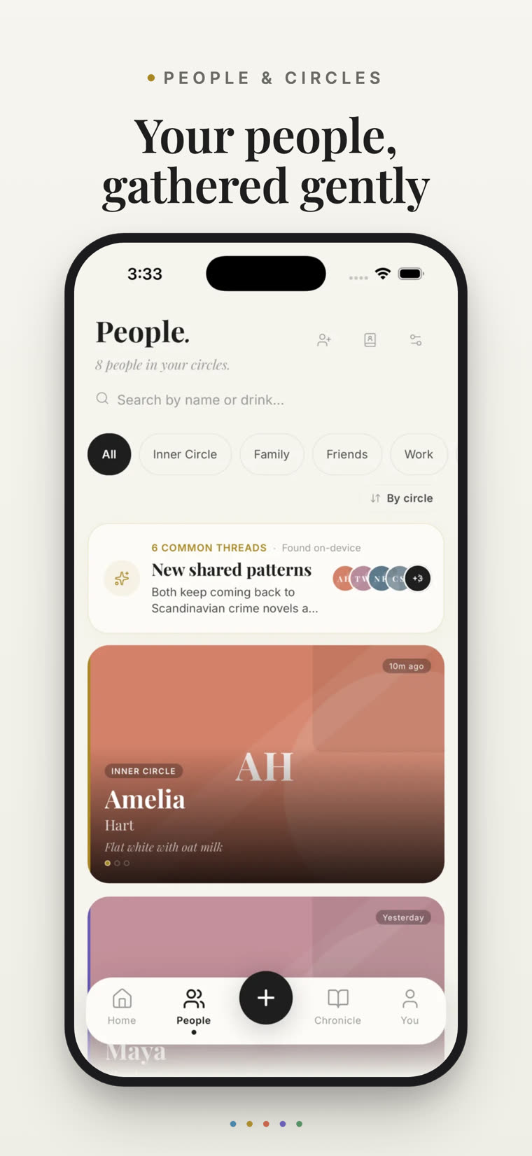 The people list, organised by circles
