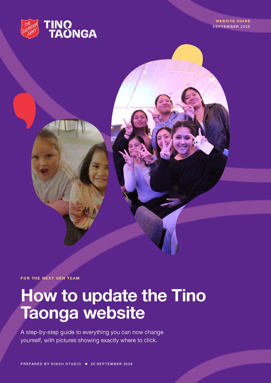 Guide cover: How to update the Tino Taonga website