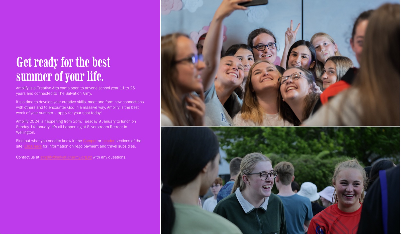 Amplify conference website design
